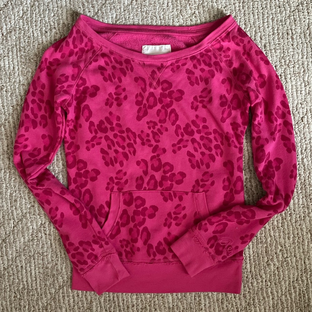 Hot Pink Aeropostale off-the-shoulder sweatshirt